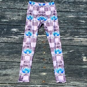 Skull & Lotus Leggings black white blue green xs